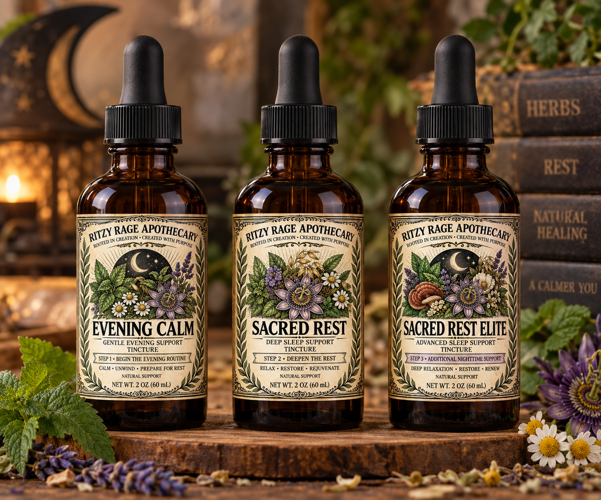 Sacred Rest Sleep System: 3-Step Botanical Nighttime Support System