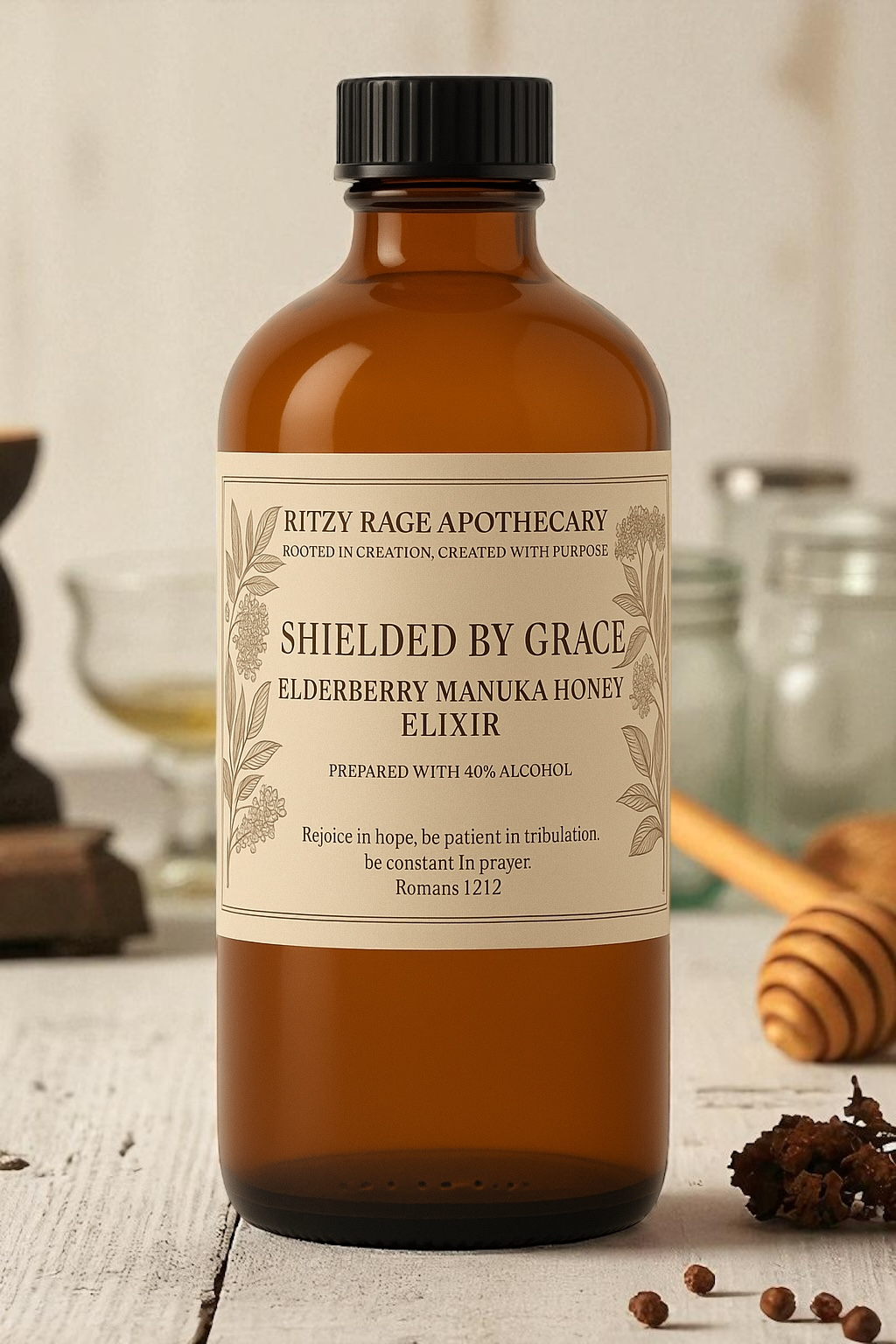 Shielded By Grace Elderberry Manuka Honey Elixir