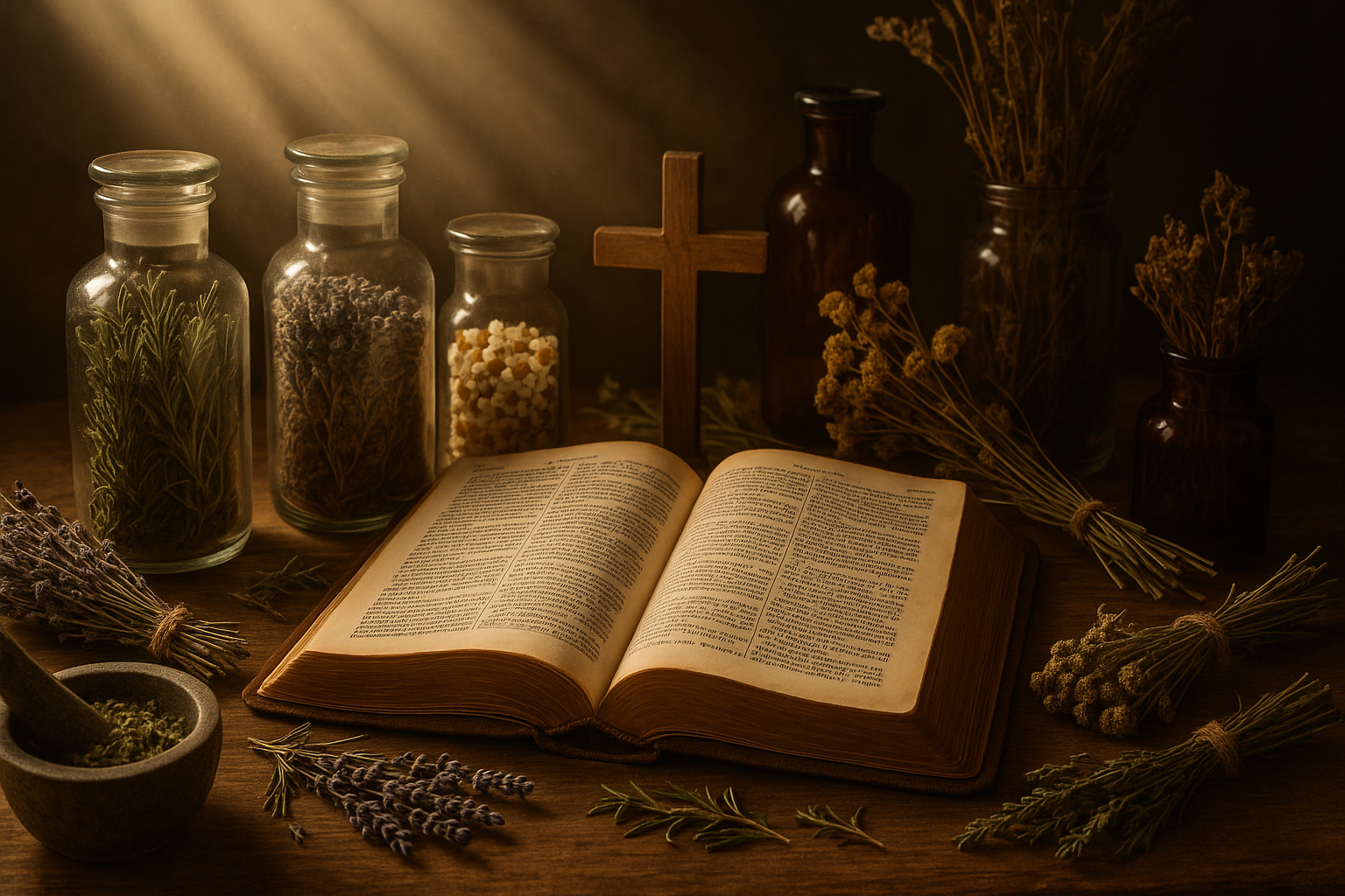 herbs, bible, christian faith, apothecary, faith and mission